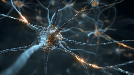 Poster - Intricate neural network displaying electrical activity and complex cerebral connections visually presented