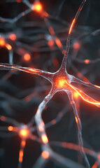 Poster - A vivid neural network visualization showcasing interconnected neurons firing with glowing energy pulses across the digital space