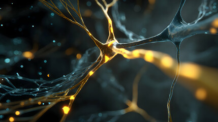 Poster - Illuminated pathways an abstract neural network visualization pulsing with dynamic energy and interconnections
