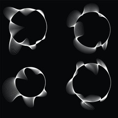 Fototapete - lines in circle form . rotate rounded shape vector illustration .rotating circles form a ring.rotati