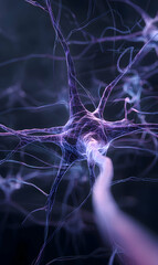 Poster - Intricate neuron rendering showcasing neural network and synaptic connections in the human brain