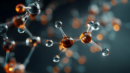 Poster - Detailed Molecular Structure Depicting Scientific Innovation and Connectivity in an Abstract Form