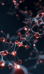 Poster - Captivating view of an intricate molecular structure with glowing nodes and interconnected bonds