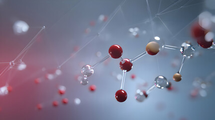 Poster - Conceptual illustration of molecular structure depicting scientific research and innovation globally