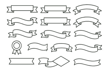 Leinwandbilder - Icon set featuring various ribbon and banner designs for graphic and web design applications