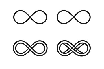 Fototapete - Icon set featuring various infinity symbols in a minimalist design suitable for modern applications and projects