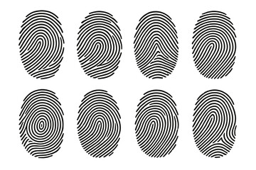 Aufkleber - Unique fingerprint icon set showcasing various patterns and designs for user interface applications and graphic design projects