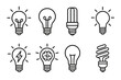 © Zaleman - Icon set featuring different types of light bulbs and illuminating symbols for various design purposes