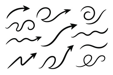 Fototapete - Variety of decorative icons featuring arrows and swirls for design projects and creative applications