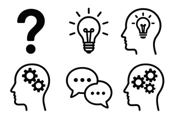 Fototapete - Icon set illustrating concepts of creativity, ideas, and communication for design applications