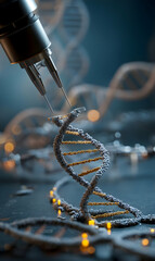 Poster - Precision manipulation for the genetic code illustrating gene editing and biotechnological advancement