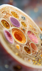 Poster - Detailed visualization of a human cell showcasing organelles like the nucleus and mitochondria structures