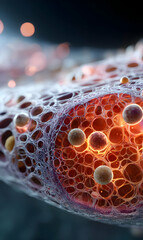 Poster - Detailed cross section of a cell showcasing its intricate network of organelles and structures within