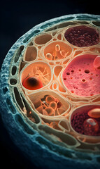 Poster - Detailed anatomical visualization of a cell structure with visible organelles and membrane layers representation