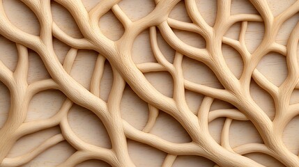 Poster - Intricate Beige Branch Network Texture Pattern