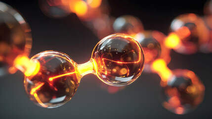 Poster - Captivating close-up displaying molecular bonds, illuminating the essence of interconnected matter at an atomic level
