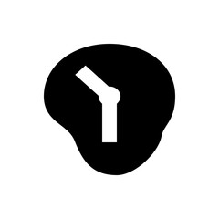 Poster - Clock icon showing time with black background and white hands indicating hours and minutes on the dial face