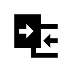 Poster - Abstract representation of two arrows pointing in opposite directions with contrasting backgrounds