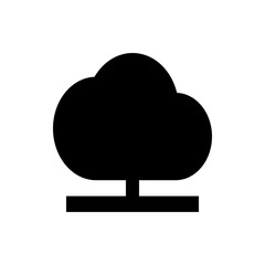 Poster - A black cloud connected to a horizontal rectangle representing a cloud computing or network connection icon