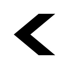 Aufkleber - Black chevron pointing left on a white background offering a simple directional arrow for visual guidance