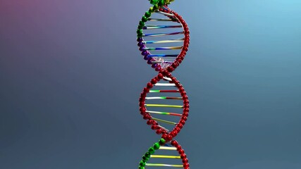 Poster - Vivid DNA Helix Illustration with Colorful Structure and Background
