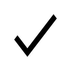Poster - A simple black check mark icon on a white background indicating completion or confirmation sign symbol vector