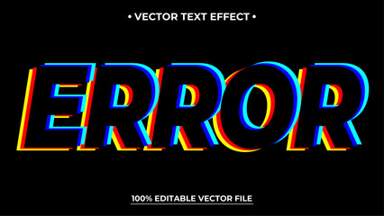 Poster - Glitch text effect neon style editable text effect