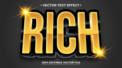 Poster - Special 3d editable text style effect Elegant text effect black and gold color suitable for promotion sale needs