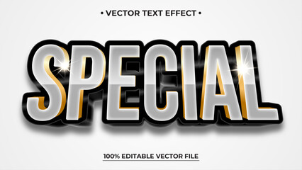 Poster - Special 3d editable text style effect Elegant text effect silver and gold color suitable for promotion sale needs