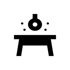 Poster - A black and white illustration of a target on a stand with four dots surrounding the target area