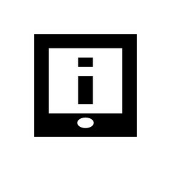 Poster - Illustration of a black rectangle containing a white exclamation mark and a white circle at the bottom