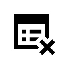 Poster - Illustration of a white calendar icon with a black border and a black x mark in the bottom right corner