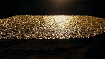 Poster - Golden Surface with Shimmering Reflections in a Modern Style