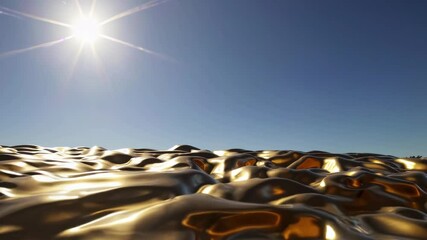 Poster - Radiant Golden Waves Under Bright Sunlight on Serene Horizon