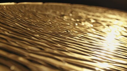 Poster - Golden Elegance of Fluid Reflections on Water Surface at Dusk