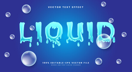 Aufkleber - Liquid 3D editable text effect template Suitable for water bubble theme