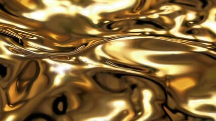 Poster - Elegant Golden Reflection with Fluid Dance of Light and Shadow