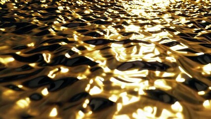 Poster - Golden Serenity Water Surface with Soft Light Reflection Patterns
