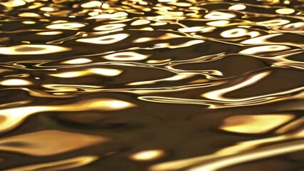 Poster - Golden Waves Serenade Captured in Reflective Water Surface