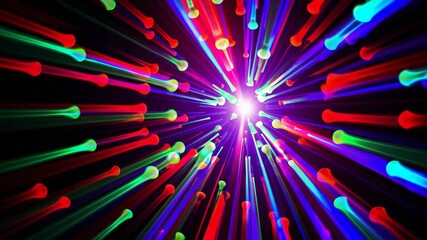Poster - vibrant light spectacle with colorful rays and dynamic patterns