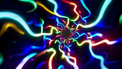 Poster - Colorful Kaleidoscope Light Spectacle with Vibrant Swirling Patterns