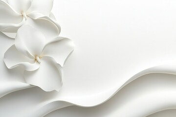 Leinwandbilder - Elegant white floral arrangement with soft, flowing lines, creating a serene and sophisticated ambiance. Subtle texture adds visual interest.