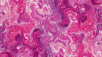 Poster - The abstract picture of the liquid pink colour is mixing with the other colour to create pattern, mixing colors involves combining different hues to create new shades or tones for art design. AIG51.