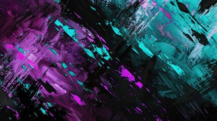 Poster - Colorful bokeh lights with bubbles on a dark background. Background image of glowing purple and teal with dark background. Abstract photography with purple and blue tones. Marble texture. AIG51.