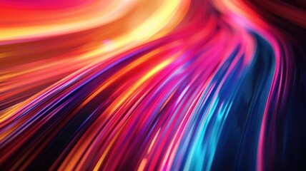 Poster - Abstract colorful flowing fabric in red, yellow, and blue. Watercolor brush stroke with colorful color curve shape and glowing color. Art and design concept for wallpaper. Rainbow color. AIG53.