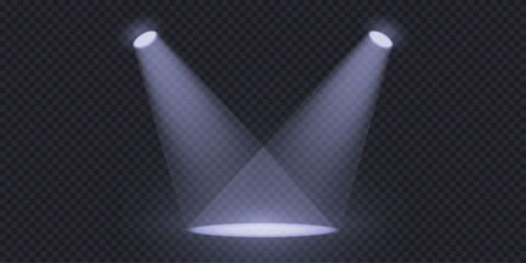 Wall Mural - spotlight effect background, magic blue shine, soft beams overlay on transparent bg. light source pr