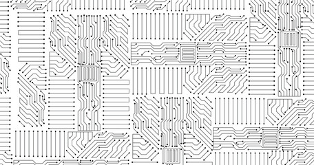 Poster - Abstract high-tech technology Circuit board background. Vector illustration. 