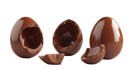 Aufkleber - Delectable chocolate easter eggs arranged against a dark background creating a visual treat