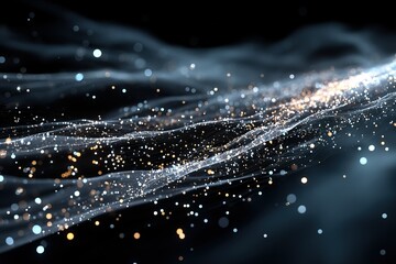 Fototapete - Captivating particles moving through a dark space representing energy and creativity
