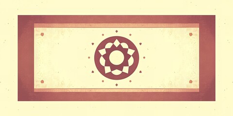Poster - A framed geometric design with a central star motif on a light yellow background color
